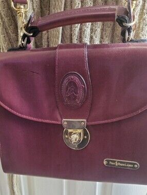Polo by Ralph Lauren Women's Burgundy Crossbody Handbag Equestrian Medium